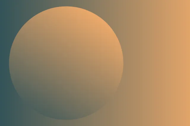 A blue to orange gradient sphere in a blue to orange gradient background. 