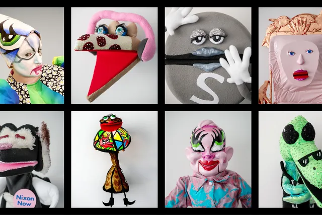eight squares of characters from the show