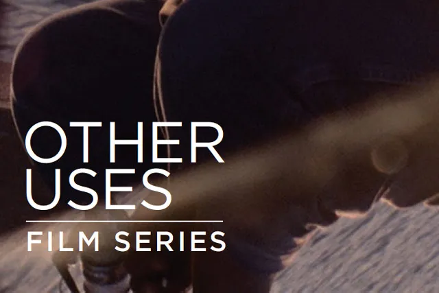 "Other Uses, Film Series" in white font on an abstract gray image. 